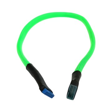 High Quality Sleeved USB 3.0 19 Pin Internal Extension Cable Green