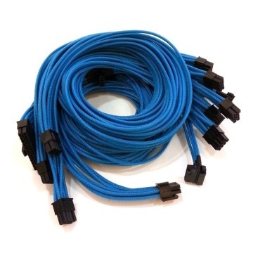 【国内配送】 Premium Single Sleeved Modular Cables Set UV Blue for OCZ メンテナンス