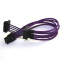 Single Sleeved Power Supply Modular Cable 6-Pin to Dual SATA - Purple