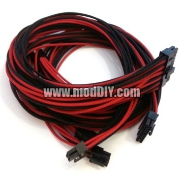 EVGA SuperNova G2 1000 Premium Single Sleeved Modular Cables Set (Black/Red)