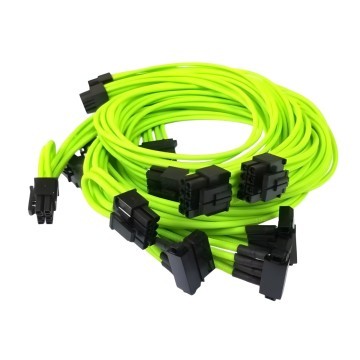 Premium Single Sleeved Modular Cables Nvidia Green for Corsair