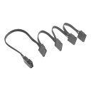 Premium Ribbon Wire 4 Pin Molex to 4 x SATA Adapter Cable Black