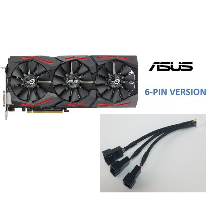ASUS GPU 6 Pin to Triple 4 Pin PWM v Fan Deshroud Adapter Cable