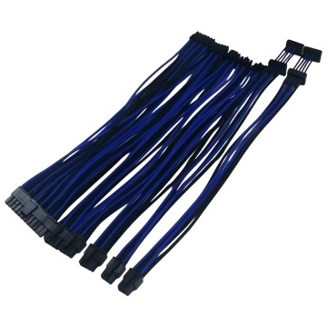 Premium Single Sleeved Modular Cables Black Blue for Corsairodular Cables Black Blue for Corsair