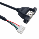 USB 2.0 JST XH 2.54mm 4 Pin Header to Type A Cable with Panel Mount