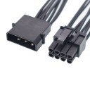 Premium 4 Pin Molex to 8 Pin PCIE Power Adapter Cable 10cm All Black
