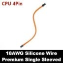 Premium Silicone Wire Single Sleeved 4 Pin CPU/EPS Power Extension Cable (Orange)