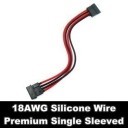 Premium Silicone Wire Single Sleeved 4 Pin Molex to 5 Pin SATA Adapter Cable (Black/Red)