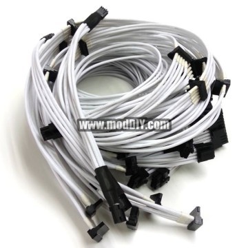 SilverStone Strider ST1500 Premium Single Braid Modular Cables Complete Set (White)