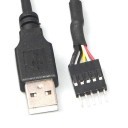 USB 5-Pin Internal Motherboard Male Header to USB Type-A Adaptor