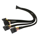 SATA Power 5 Pin 1 to 4 x SATA Y Split Sleeved Splitter Cable 30cm