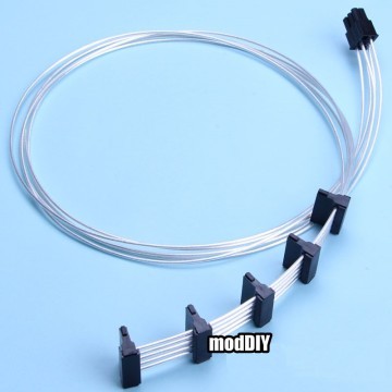 Premium Silver Wire PSU Modular SATA Cable (6-Pin to 5 x SATA)