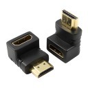 HDMI 90 Degree Angled Adaptor Narrow Side with Gold Plated Connector