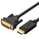 DisplayPort Male to DVI Male Adapter Cable 150cm All Black