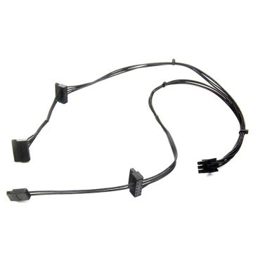 HP Z240 6 Pin to 4 x SATA HDD DVD Power Modular Cable All Black