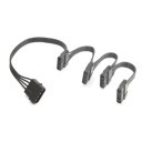 Premium Ribbon Wire 4-Pin Molex to 4x Molex Adapter Cable (Black)