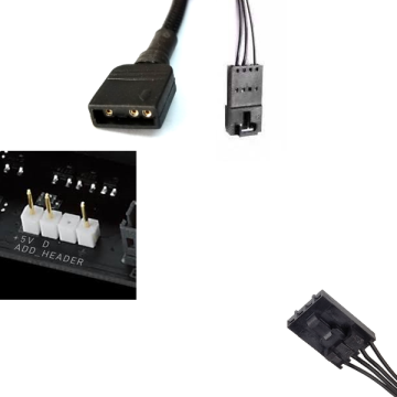 Corsair RGB LED Light 4 Pin Male to 5v RGB 3 Pin Female Adapter