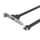 USB 3.1 10Gbps Type E to Type C Adapter Cable Panel Mount Low Profile