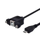 Micro USB to USB Type-B Extension Cable with Panel Mounts