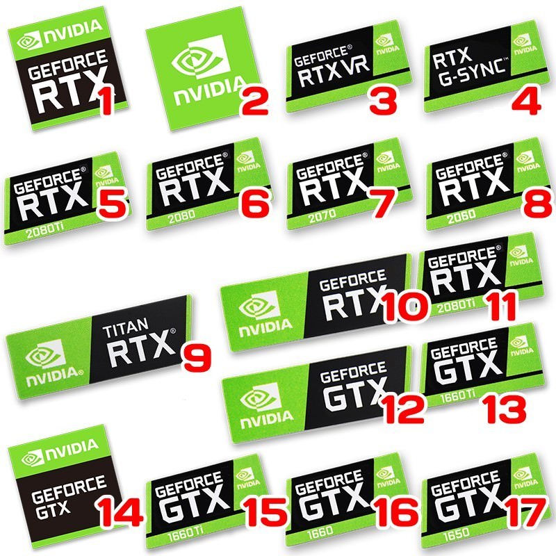 Nvidia GeForce RTX VR GTX G Sync Titan Computer Logo Sticker 