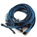 Seasonic X1250 Single Sleeved Modular Cables - Black / UV Blue (70cm)