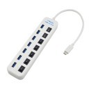 7 Port USB 3.1 USB C Type C Hub with Individual On Off Switch White