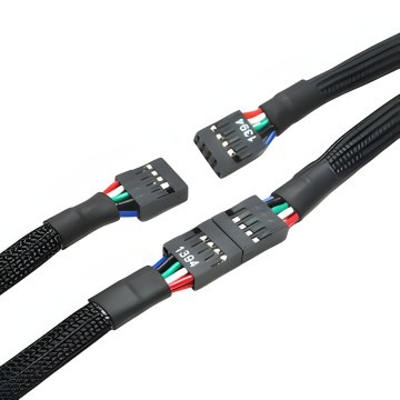 High Quality Sleeved 1394 10 Pin Internal Header Extension Cable 50cm