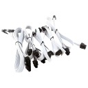 Premium All White Ribbon Wire PSU Modular Cables for White PC Build