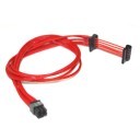 6-Pin Modular Power Supply Sleeved Cable to 2 x SATA Connectors - All Red