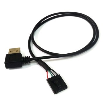 USB 5-Pin Female with Lock to USB 2.0 Type-A Male Right-Angle (50cm)