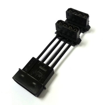 4-Pin Molex to 90 Degree 2 x 4-Pin Molex Power Adapter