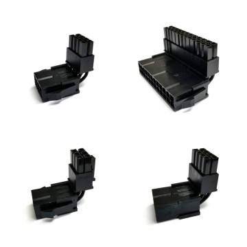 Premium 90-Degree ATX/EPS/PCIE Angle Connector Adapters in All Black with 4 Types