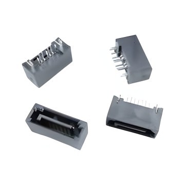 Serial ATA SATA Data Type A 7 Pin Male Straight DIP Connector Black