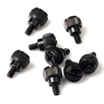 M3.5 Easy Grip Anodized Aluminum Thumbscrew - Black (4 Pack)