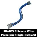 Premium Silicone Wire Single Sleeved 4 Pin Molex to 5 Pin SATA Adapter Cable (Black/Blue)