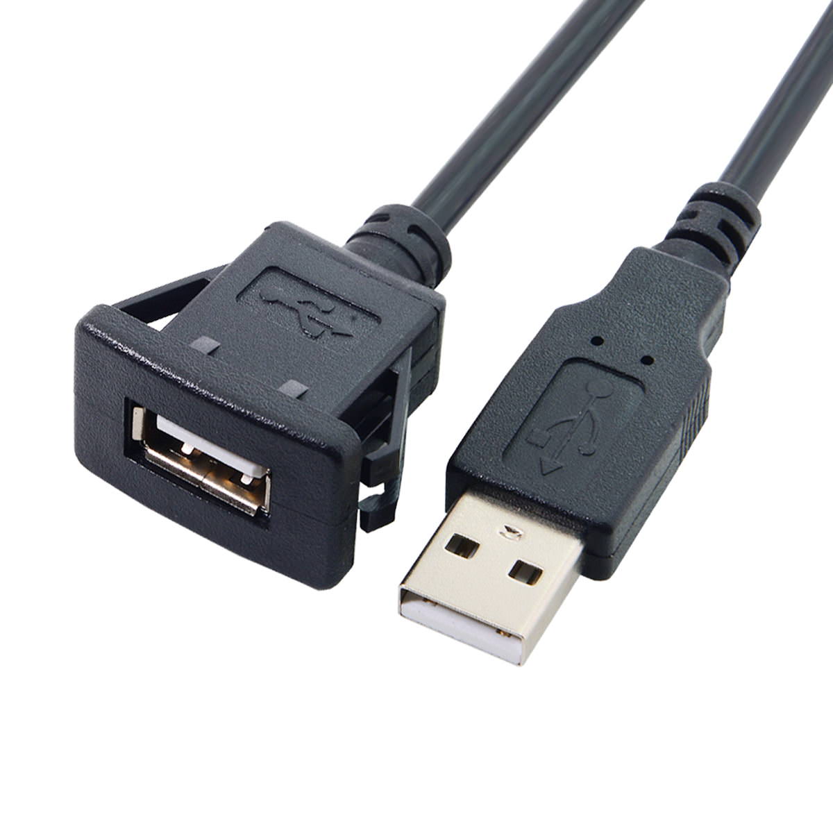 Auto USB 2.0 Port Extension Car Mount Cable for Car Dashboard 100cm - MODDIY