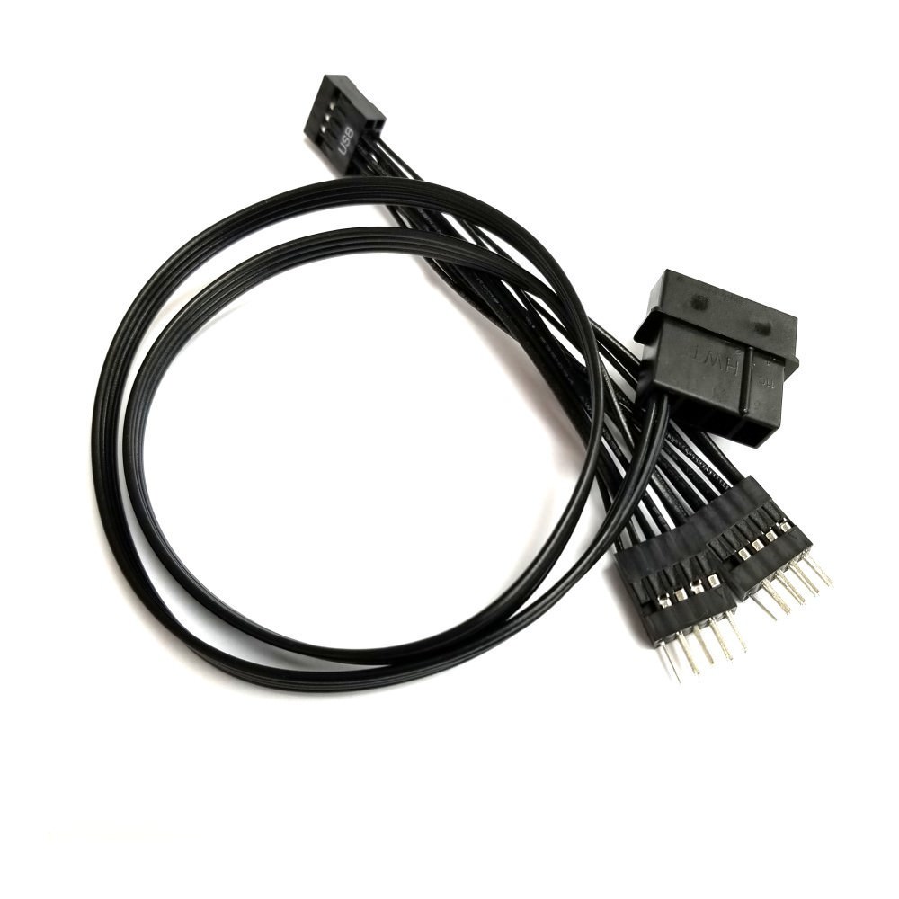 9 Pin USB Header Splitter Male 1 to 4 Female Extension 9pin USB 2.0 Cable for Desktop Motherboard USB 2.0 9-Pin Hub Converter Connector Adapter for Port Multiplier URFACE Motherboard USB Splitter 