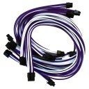 Single Sleeved Power Supply Modular Cables Set Purple White for Corsair