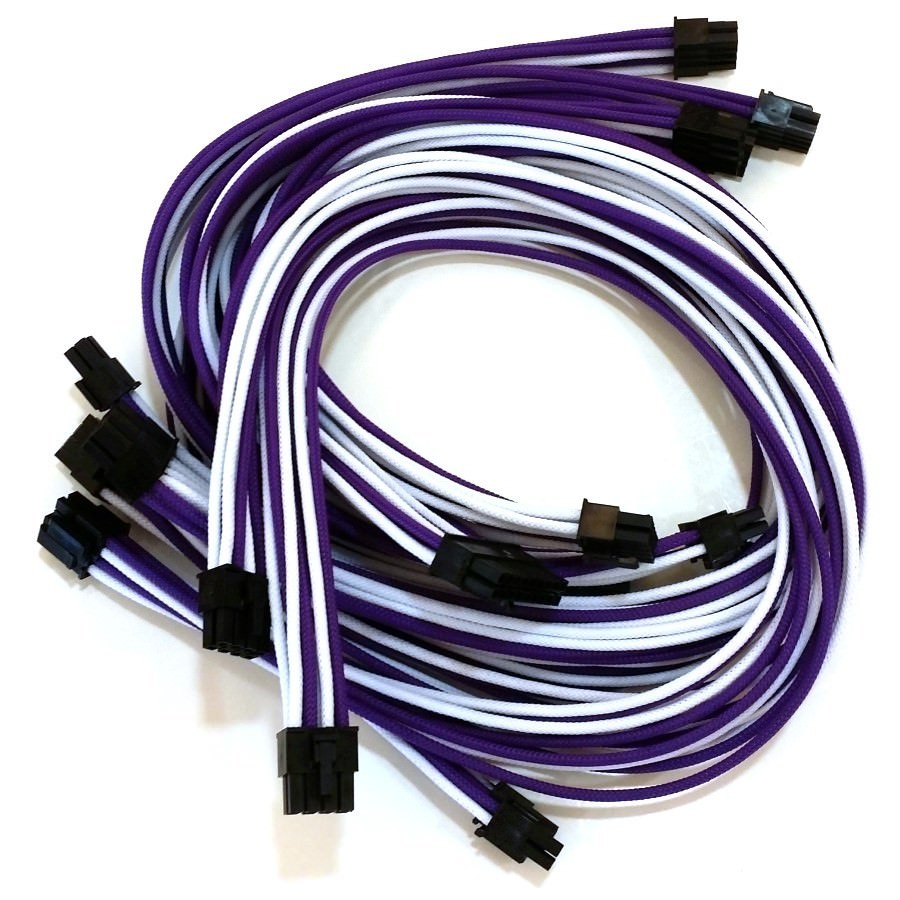 Premium High Speed SATA Sleeved Cable with Latch UV Purple