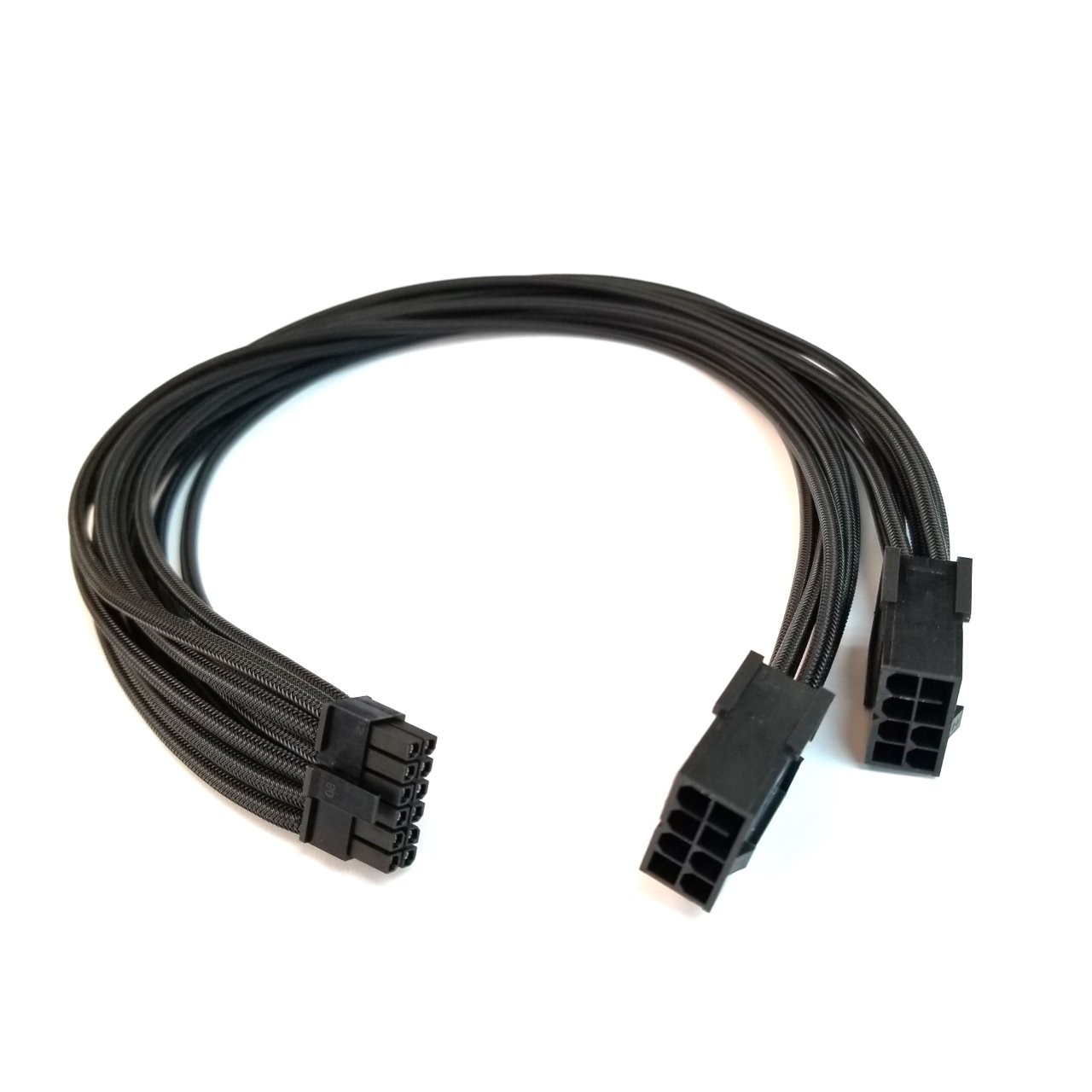 Black - 300MM ASIAHORSE 16AWG RTX 12Pin to Dual 8P PCIe Sleeved Extension Cable Connector for NVIDIA Ampere GEFORCE RTX 3060ti 3070 3080 3090 