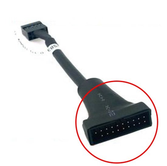 Black USB 3.0 19Pin 20Pin IDC 20P Solder Type Male Header Connector