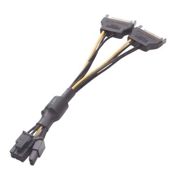 Dual SATA to PCIE 8 Pin Adapter Cable 16cm