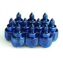 M3.5 Easy Grip Anodized Aluminum Thumbscrew - Blue (4 Pack)