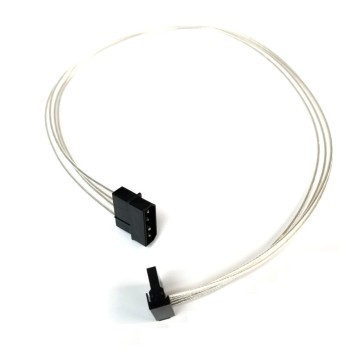 Premium Silver Wire 4 Pin Molex to 5 Pin SATA Power Adapter Cable 50cm