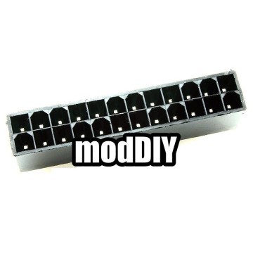 24 Pin ATX Power Male Header Connector Straight Black - MODDIY