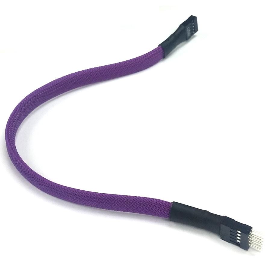 High Quality Sleeved USB 9 Pin Internal Header Extension Cable Purple