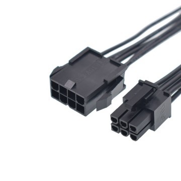 Premium 8 Pin CPU Power to 6 Pin PCIE Adapter Cable 10cm All Black