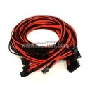 Seasonic X Series Single Sleeved Power Supply Modular Cables Set (Black/UV-Orange)