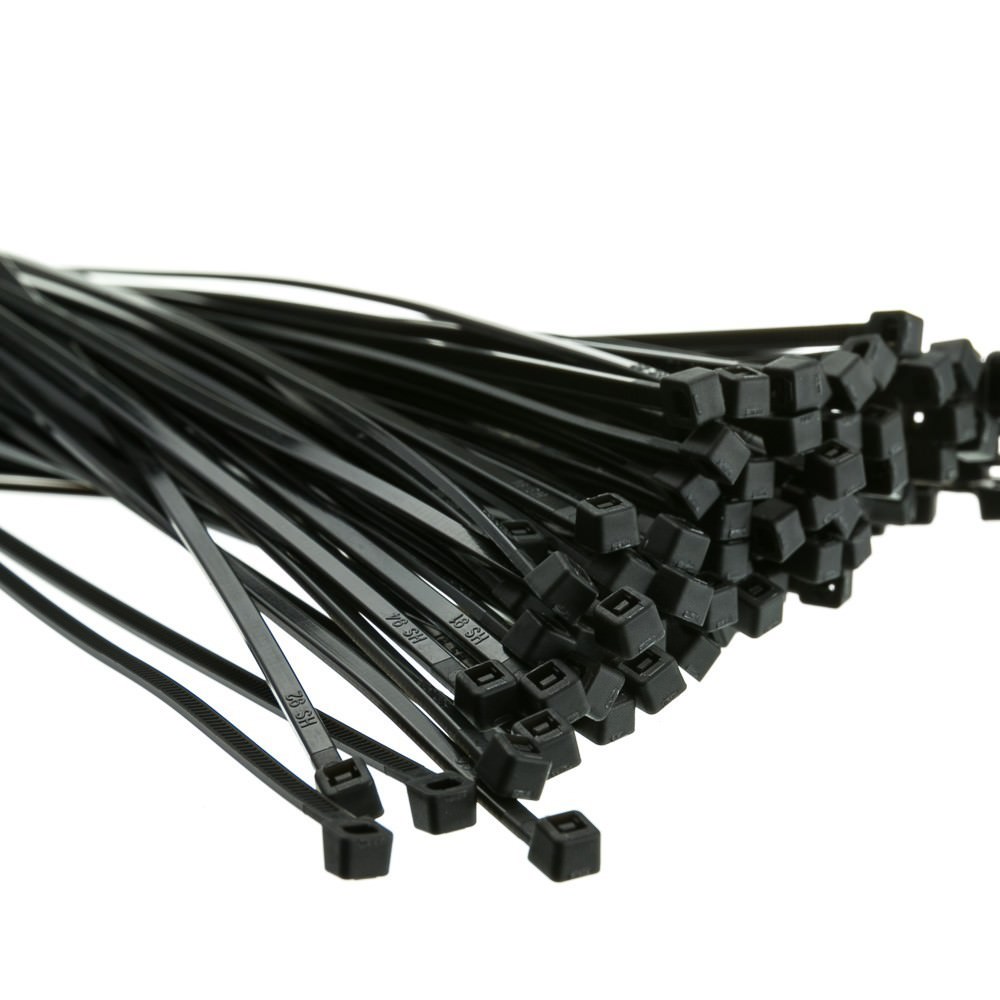 4.8 X 200 mm Black Cable Ties nylon 66 