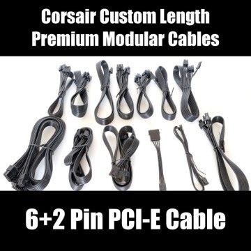 Corsair Custom Length Premium Black Ribbon Modular Cable (6+2 Pin PCI-E)